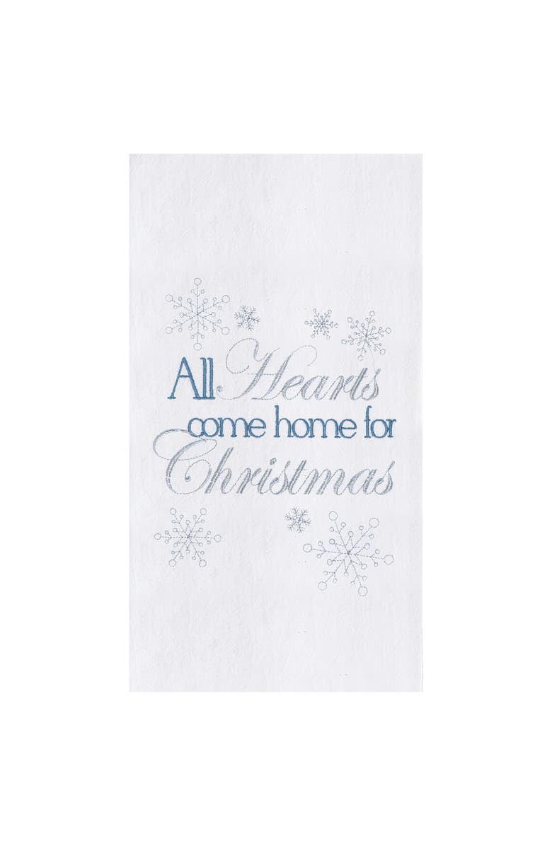 C&F Home Home for Christmas Embroidered Flour Sack Cotton Kitchen Towel, Main, color, White