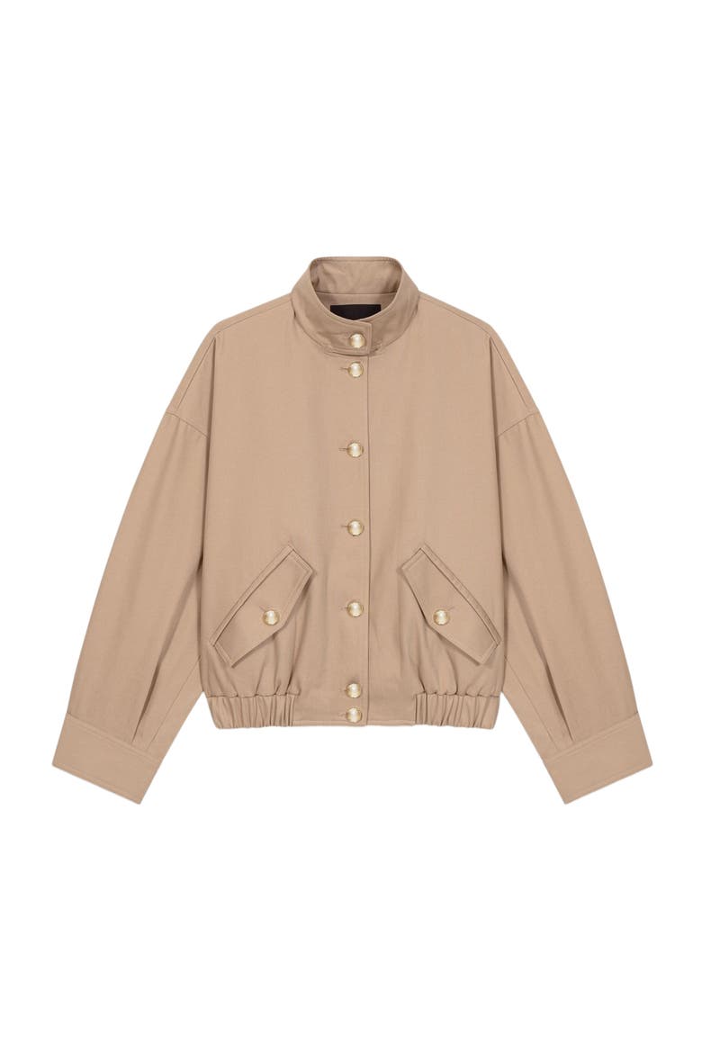 Cotton bomber jacket, Alternate, color, Mastic beige