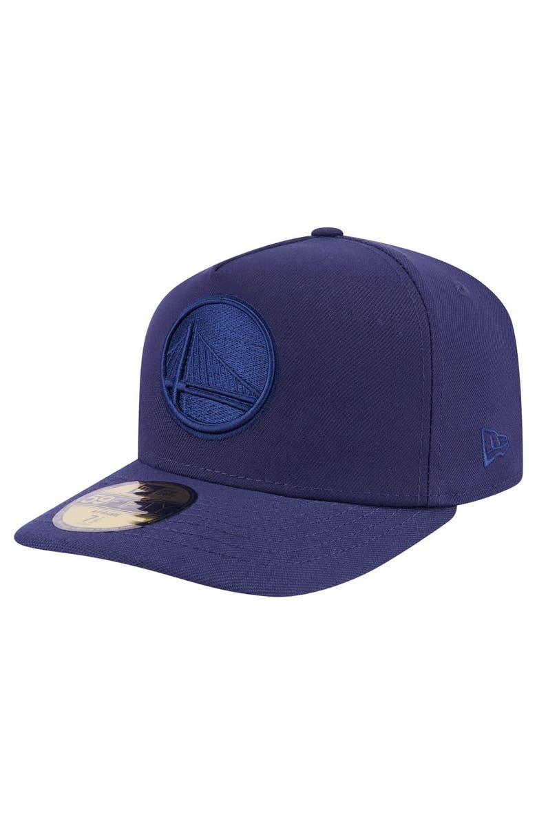 New Era Men's New Era Navy Golden State Warriors Colorpack A-Frame Pinch Front 59FIFTY Fitted Hat, Main, color, Navy