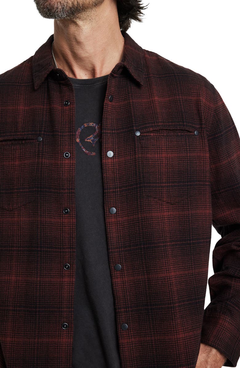 John Varvatos Dario Brushed Cotton Flannel Button-Up Shirt, Alternate, color,