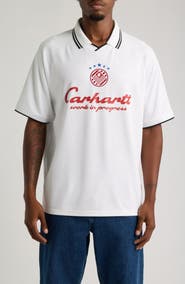 Carhartt Work In Progress Terrace Football Embroidered Graphic Polo
