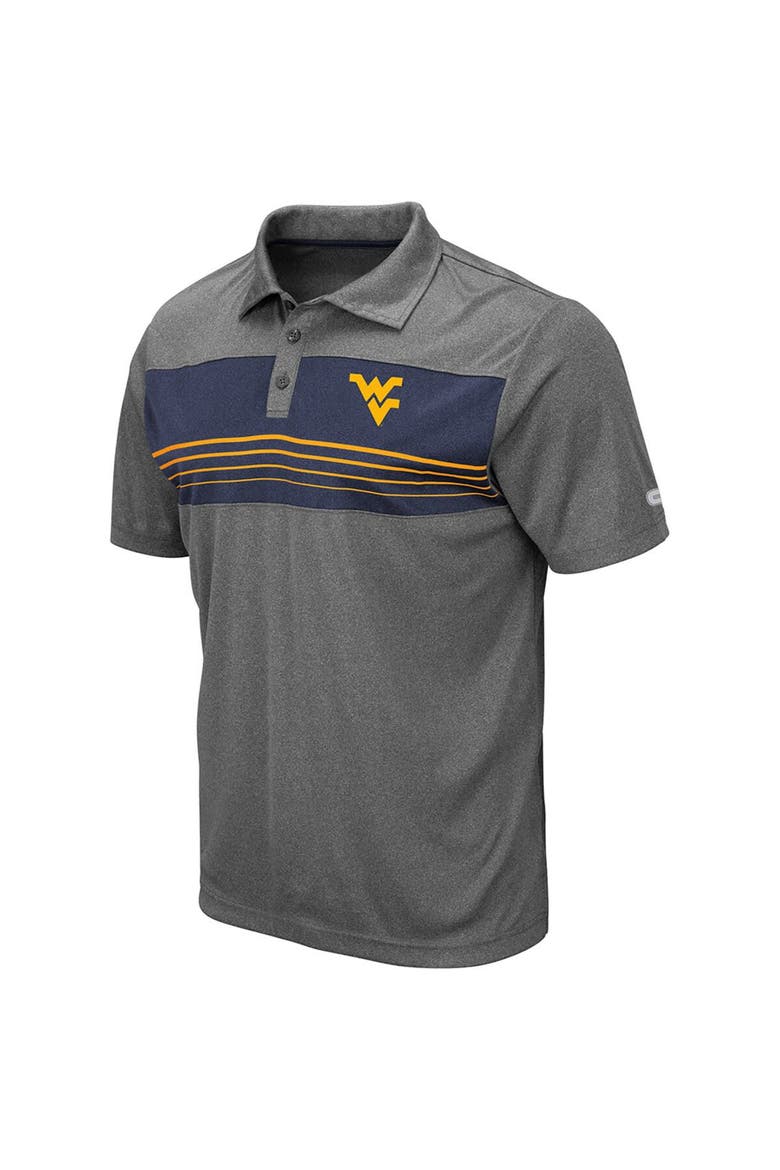 Men's Colosseum Heathered Charcoal West Virginia Mountaineers Smithers Polo, Alternate, color, Heather Charcoal