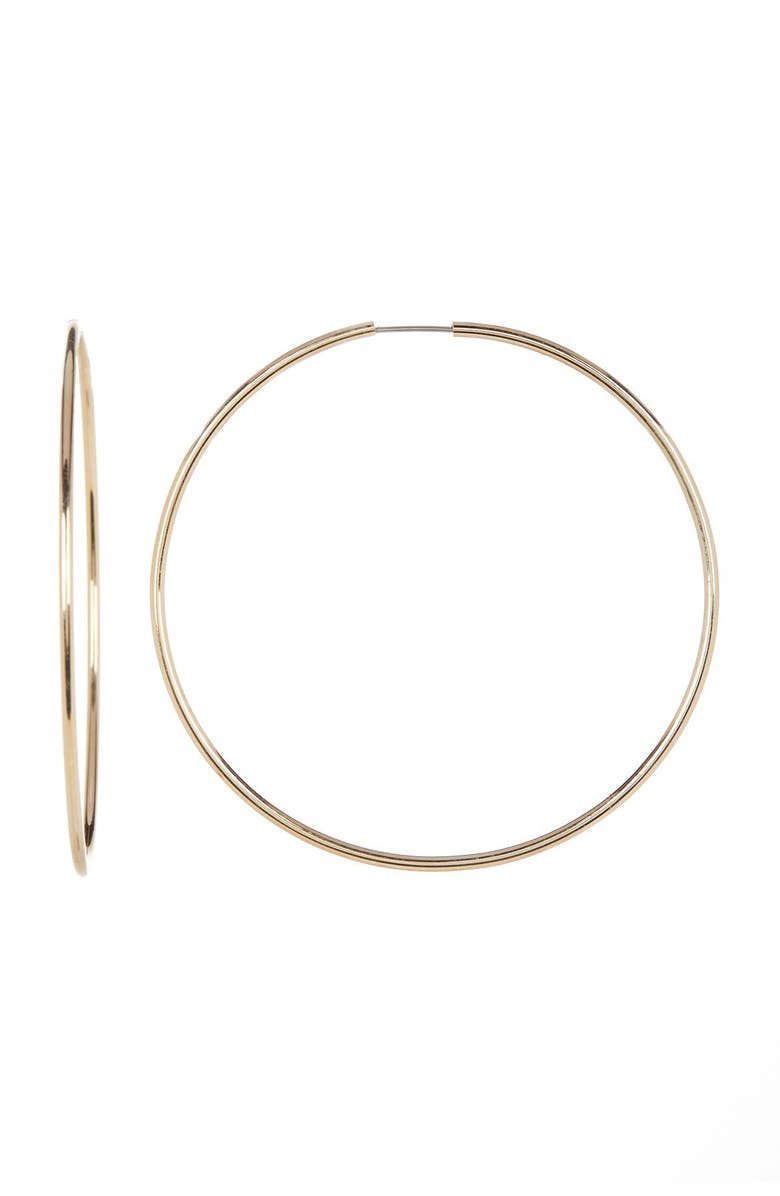 Sterling Forever 68mm Hoop Earrings, Main, color, 