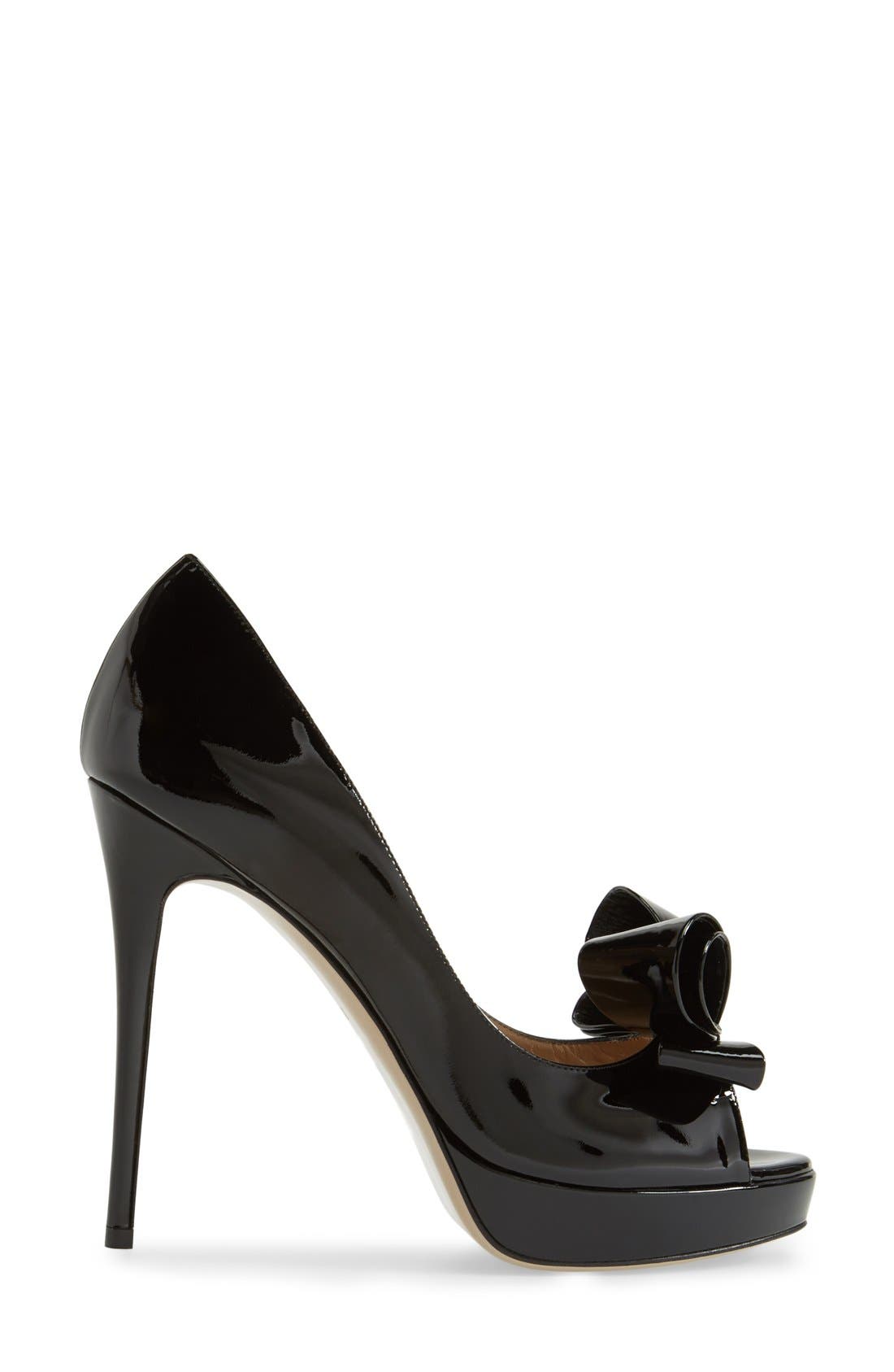 Couture Bow Platform Pump, Alternate, color, BLACK