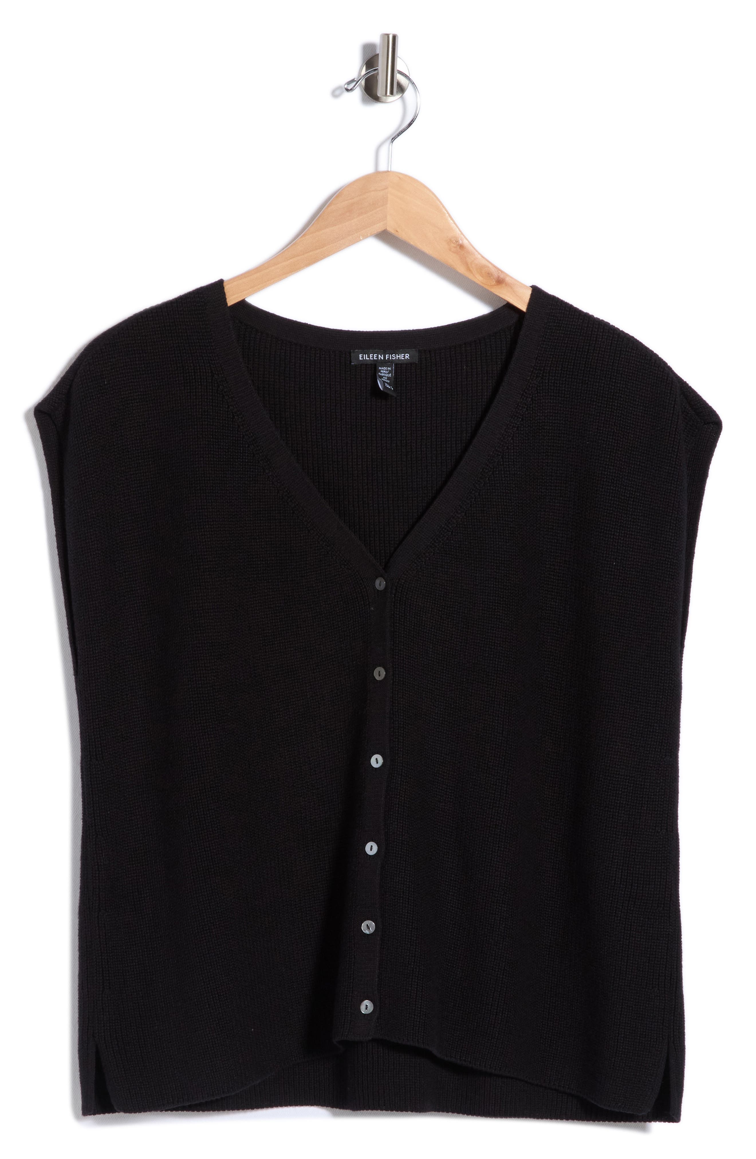 Eileen Fisher V-Neck Organic Cotton Sweater Vest