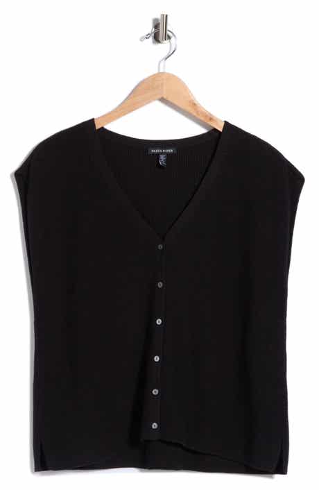 Eileen Fisher V-Neck Organic Cotton Sweater Vest