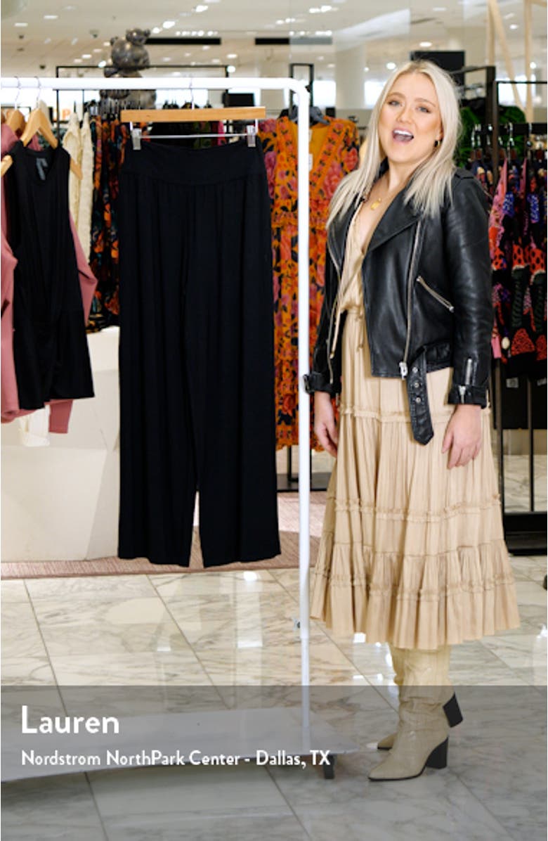 High Waist Wide Leg Stretch Modal Pants, sales video thumbnail