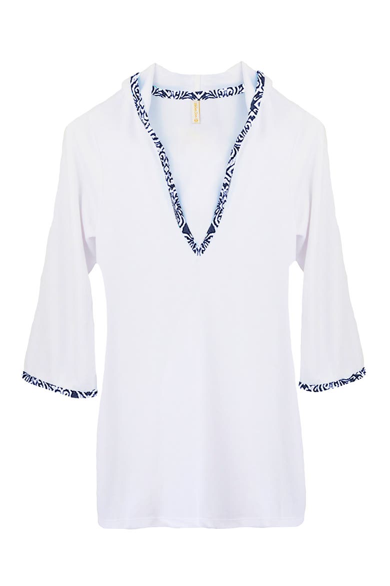 Hooded Terry Cover-Up, Alternate, color, Tangier