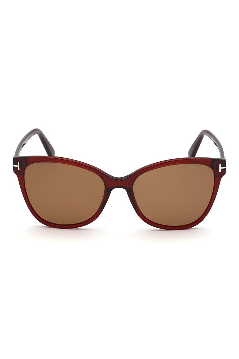 58mm Cat Eye Sunglasses, Main, color, RED/ OTHER / BROWN