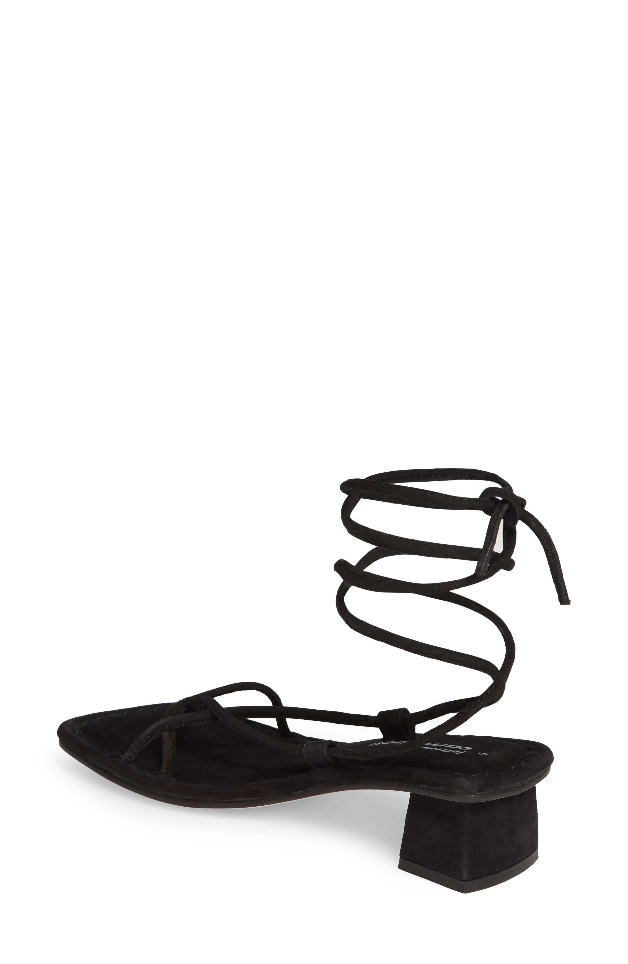Kaine Wraparound Tie Sandal, Alternate, color, BLACK SUEDE