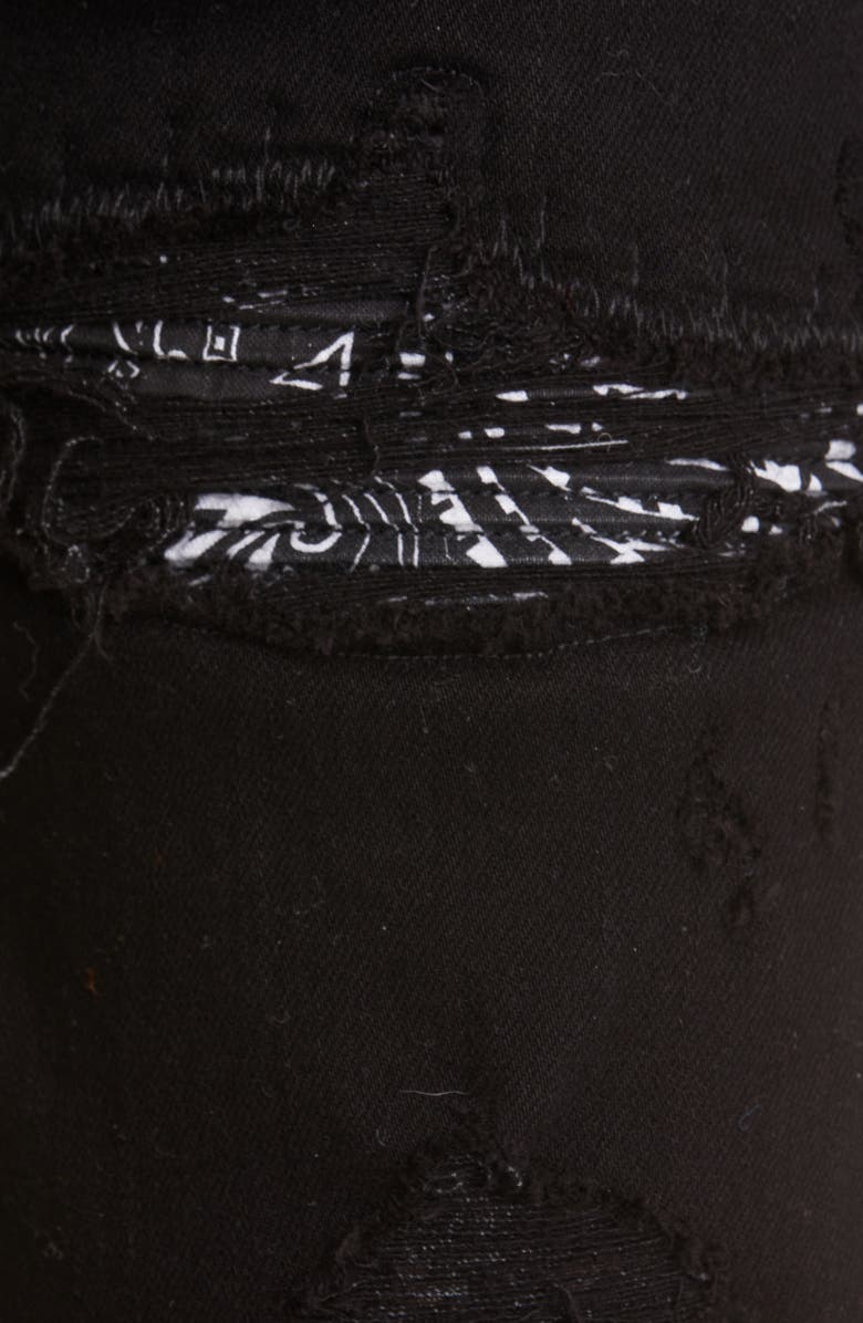 AMIRI Men's MX1 Bandana Ripped Patch Skinny Jeans, Alternate, color,