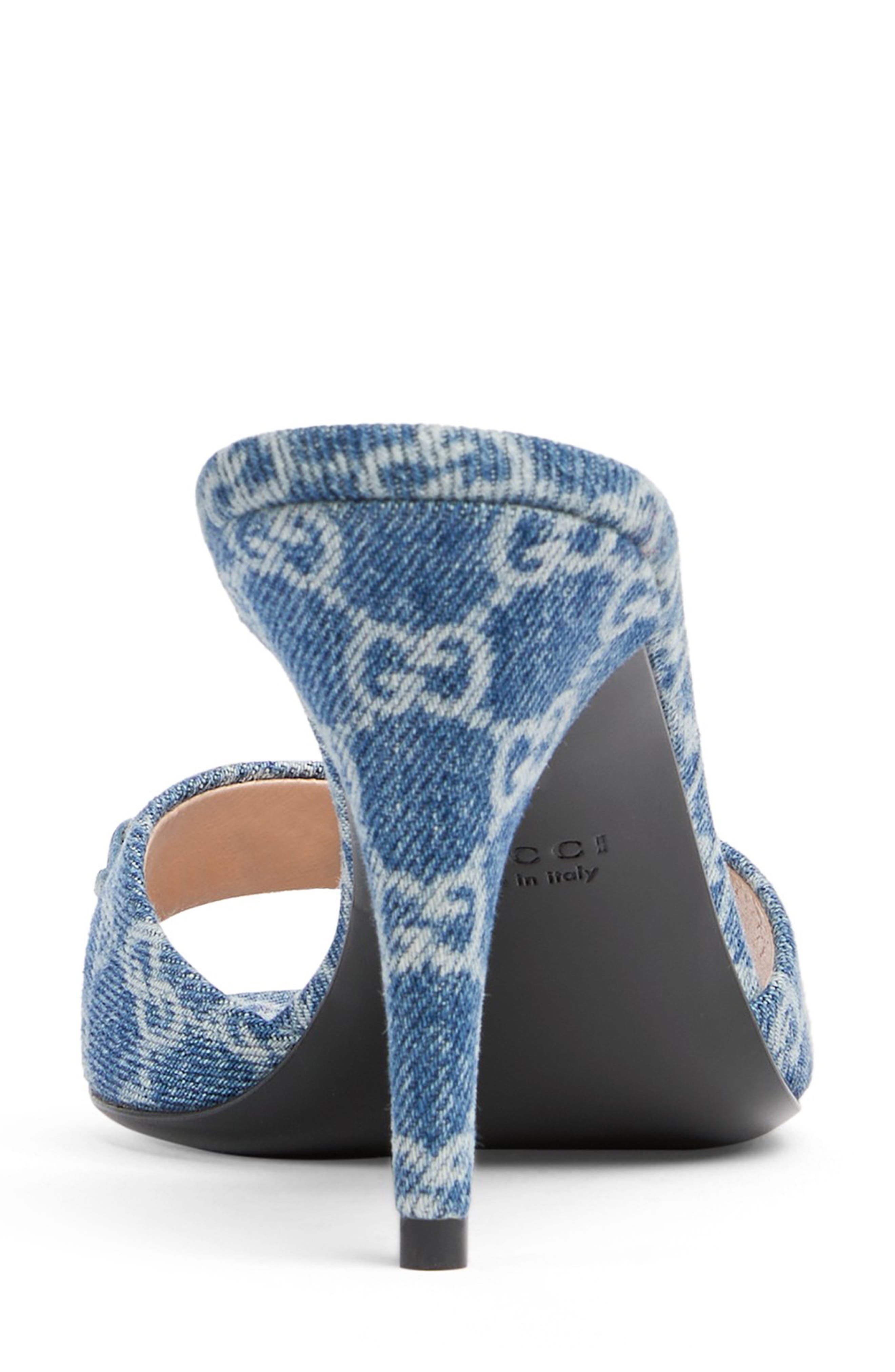 Erin Horsebit GG Monogram Sandal, Alternate, color, BLUE