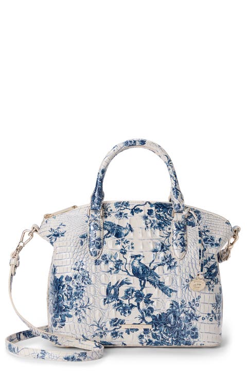 Duxbury Croc Embossed Leather Satchel