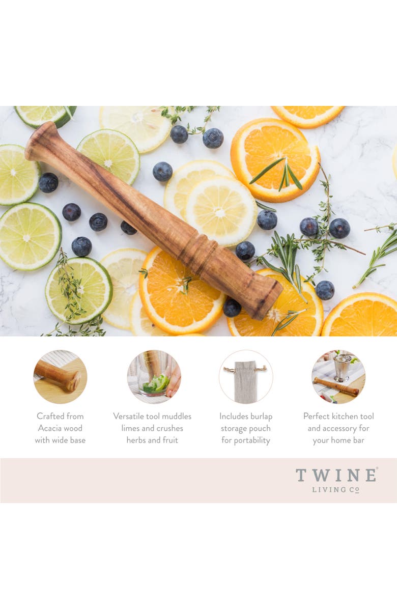 TWINE Acacia Wood Muddler, Alternate, color,