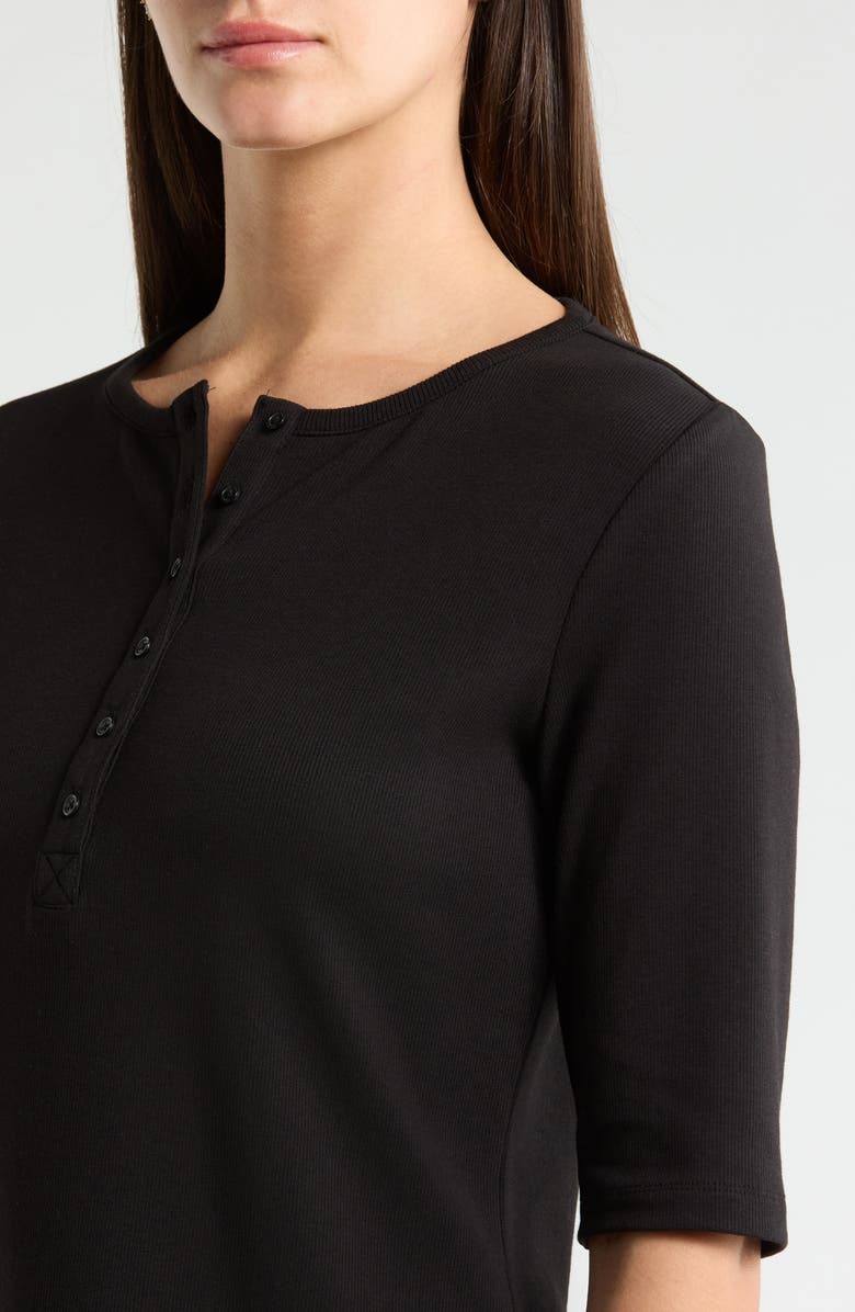 NYDJ Rib Henley, Alternate, color, Black