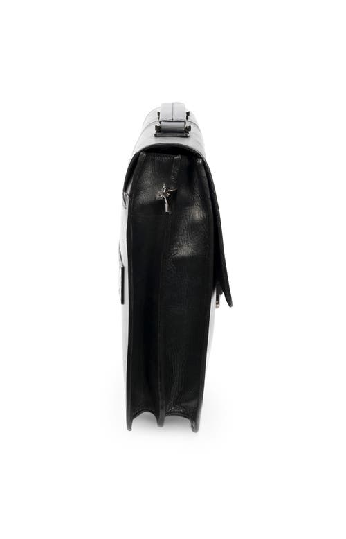 Shop Velez Aperto Leather Laptop Bag For Men In Black