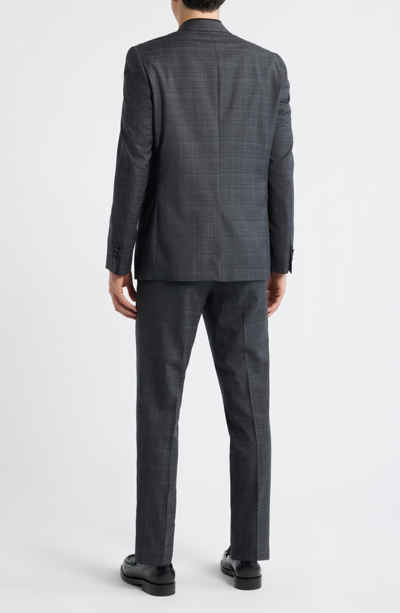 AllSaints Ross Slim Fit Grey Check Slub Cotton & Wool Blend Suit, Alternate, color, Black