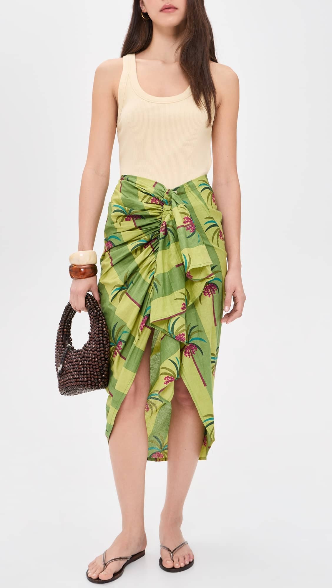 Luciana Palm Pareo Skirt