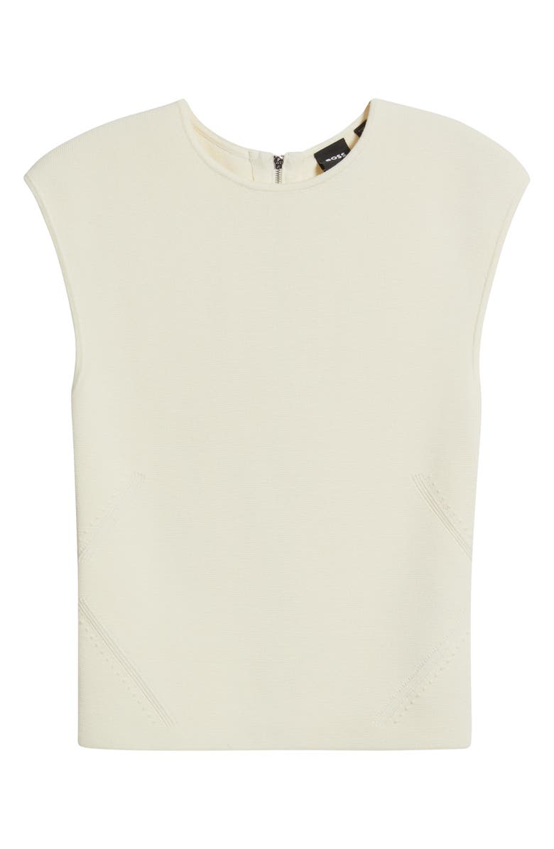 BOSS Farmera Zip Back Knit Top, Alternate, color, Soft Cream