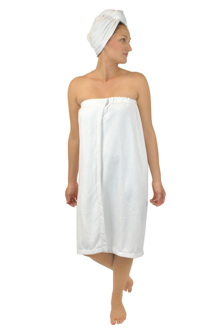 White Shower & Hair Wrap Set, Main, color, White