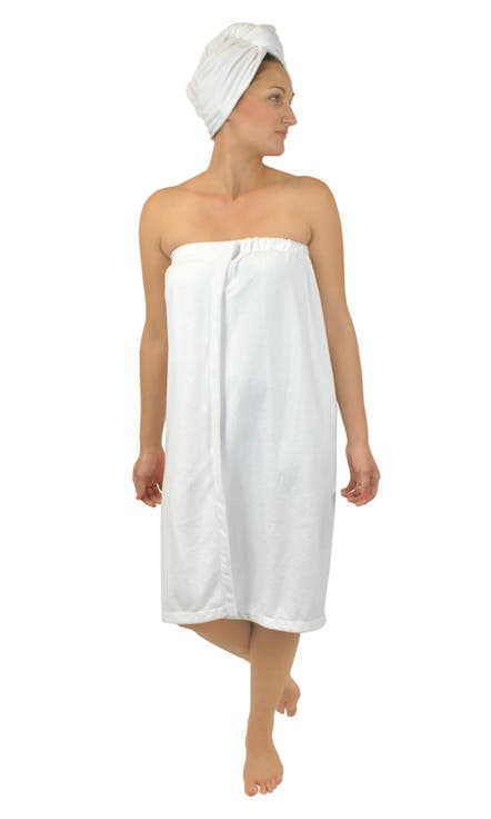 White Shower & Hair Wrap Set