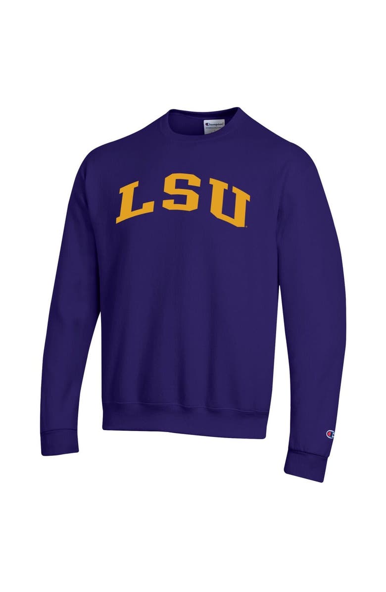 Champion Men's Champion  Purple LSU Tigers Basic Arch Fleece Pullover Sweatshirt, Alternate, color, Purple