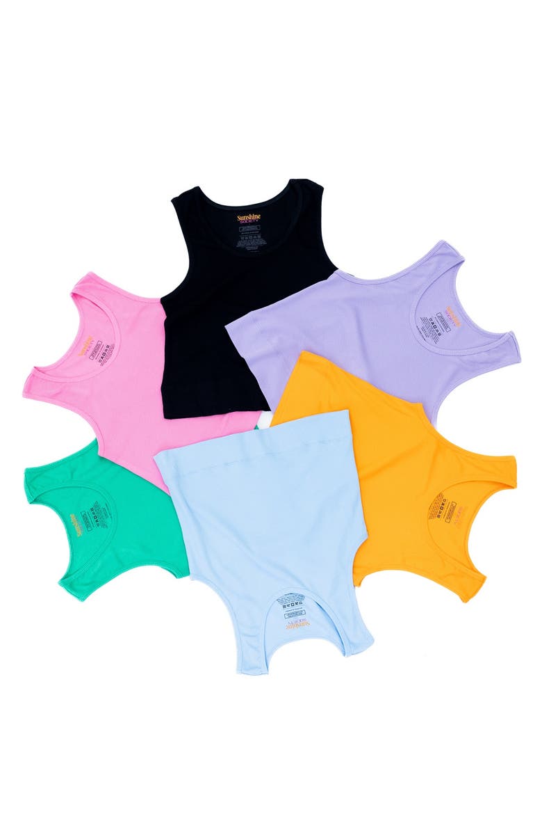 Girls' Classic Ribbed Tank Top, Alternate, color, White