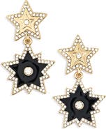 KARL LAGERFELD Crystal Enamel Star Drop Earrings