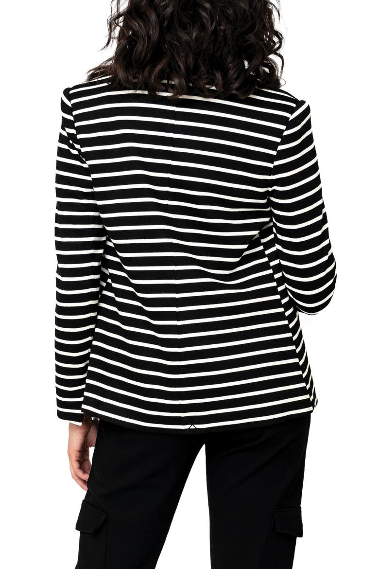 Stripe Knit Blazer, Alternate, color, BLACK/IVORY STRIPE