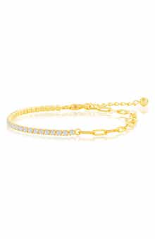 SIMONA CZ Tennis & Paperclip Chain Bracelet