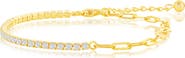 SIMONA CZ Tennis & Paperclip Chain Bracelet