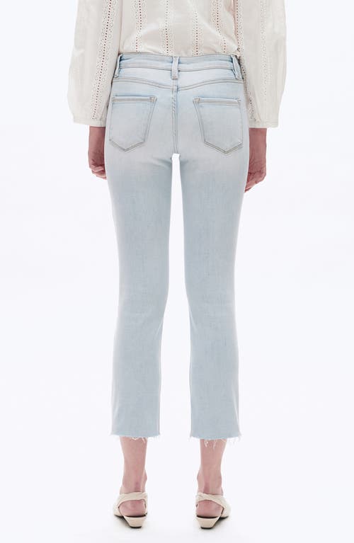 Bayeas Raw Hem High Waist Crop Straight Leg Jeans In Blue