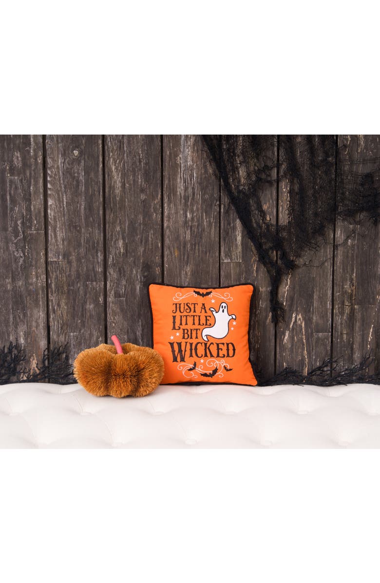 C&F Home Ghost Embroidered 100% Cotton Halloween Mini Accent Throw Pillow 10" x 10", Alternate, color, Orange