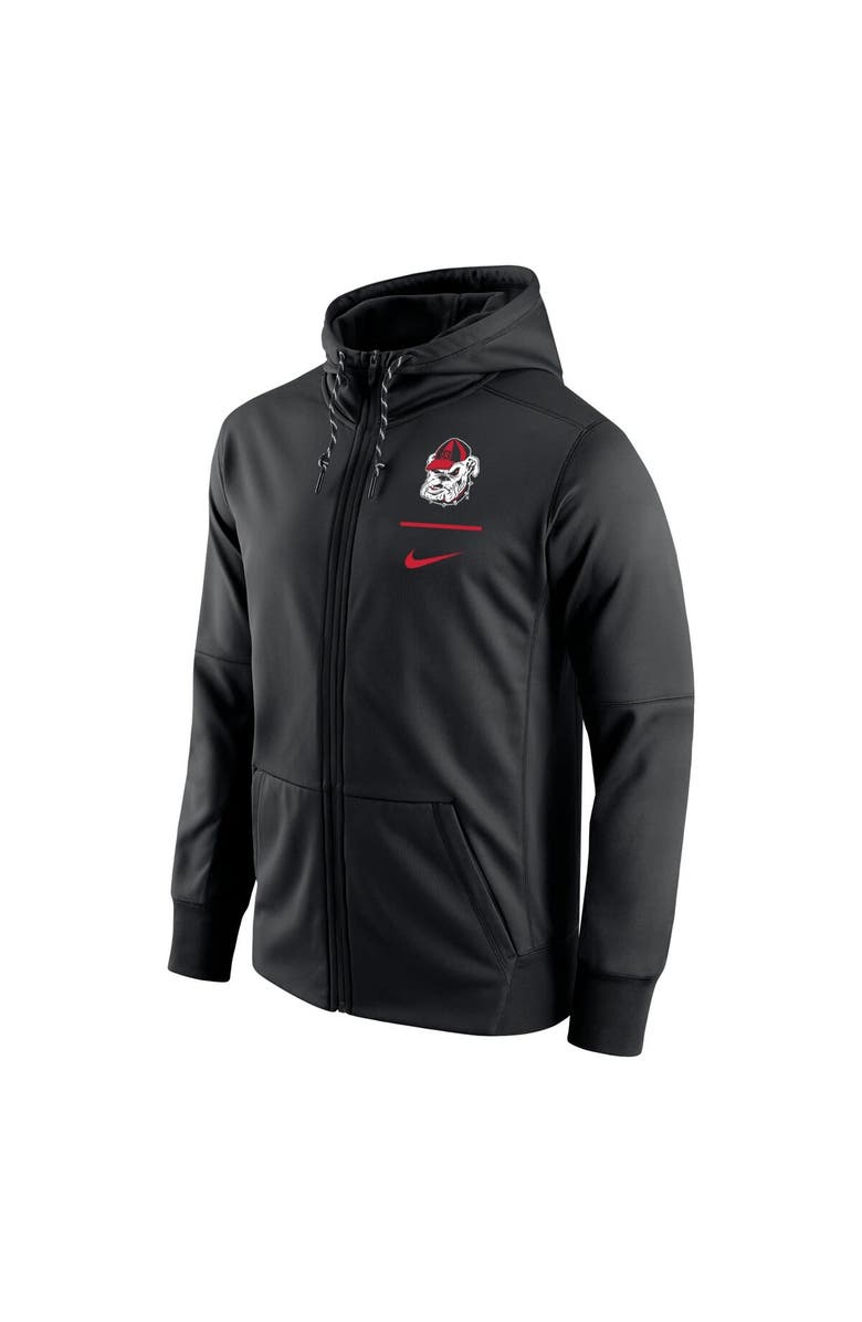 Nike Men's Nike Black Georgia Bulldogs Throwback Secondary Logo Stack Performance Full-Zip Hoodie, Alternate, color, 