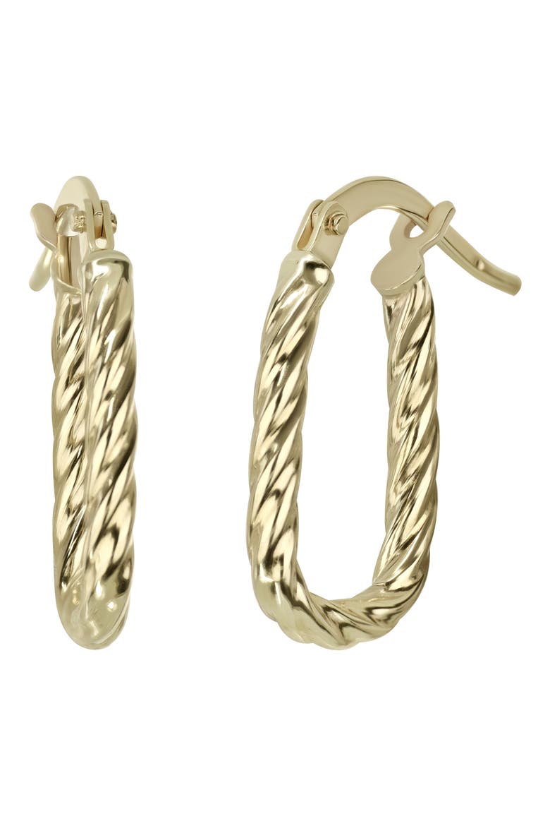 14K Gold Twisted Hoop Earrings, Main, color, 14K YELLOW GOLD