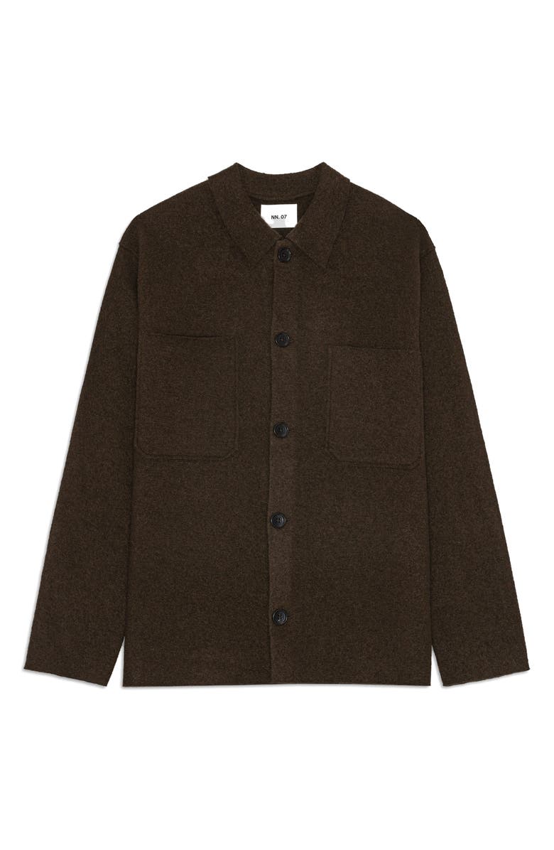 NN07 Jonas Boiled Wool Shirt Jacket, Alternate, color, Demitasse