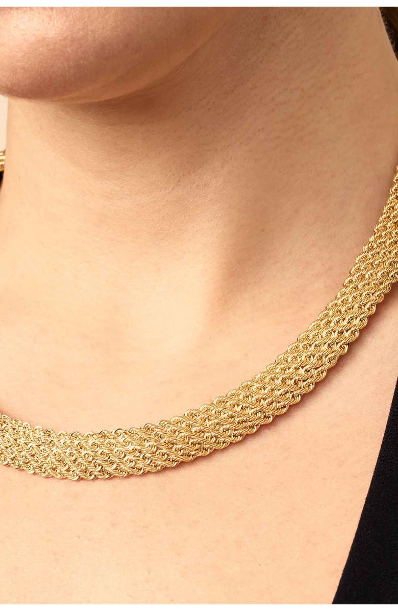 Oradina 18K Yellow Gold Roman Rope Quartet Necklace, Alternate, color, Yellow Gold