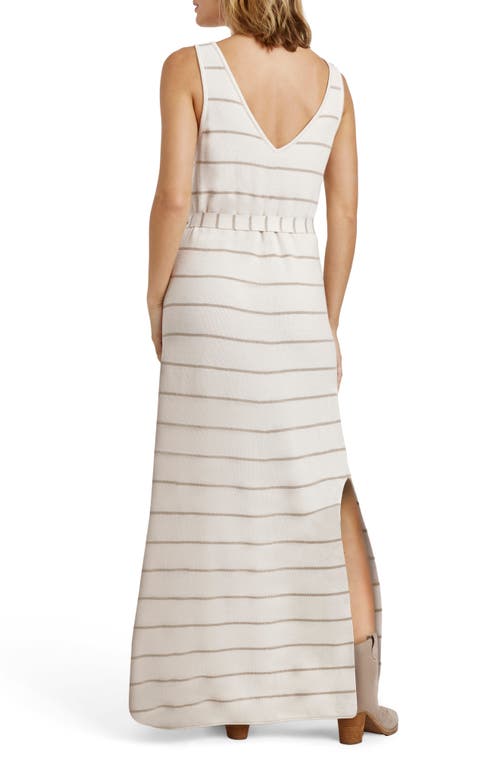 Splendid Michelle Stripe Tie Waist Sleeveless Maxi Dress In Nude