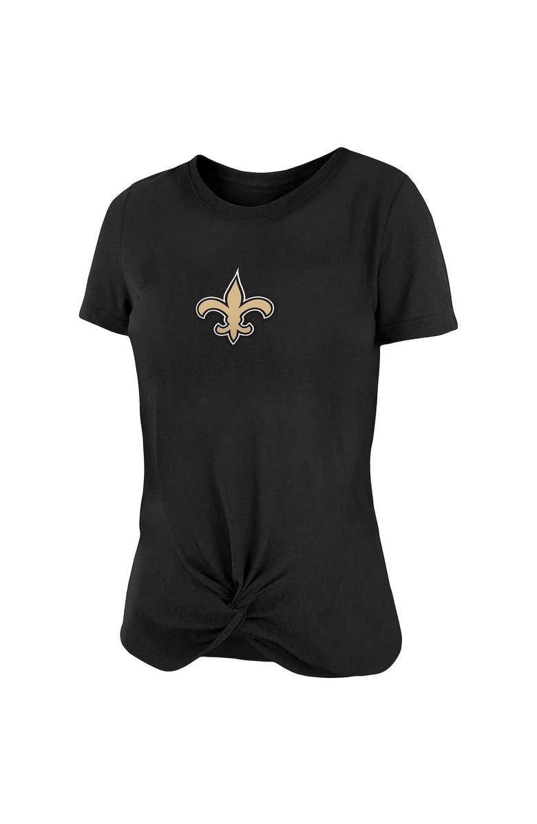 New Era Women's New Era Black New Orleans Saints Slub T-Shirt with Front Twist Knot, Alternate, color, 