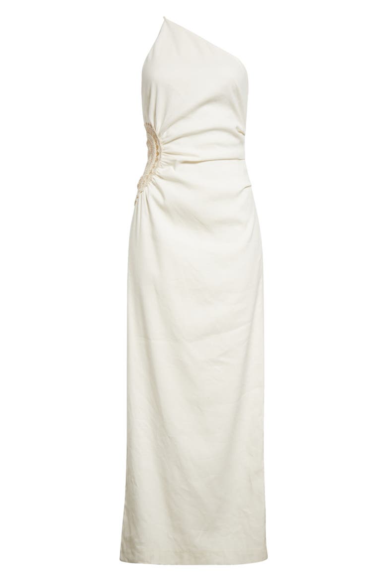 Atacama One-Shoulder Linen Blend Dress, Alternate, color, NATURAL