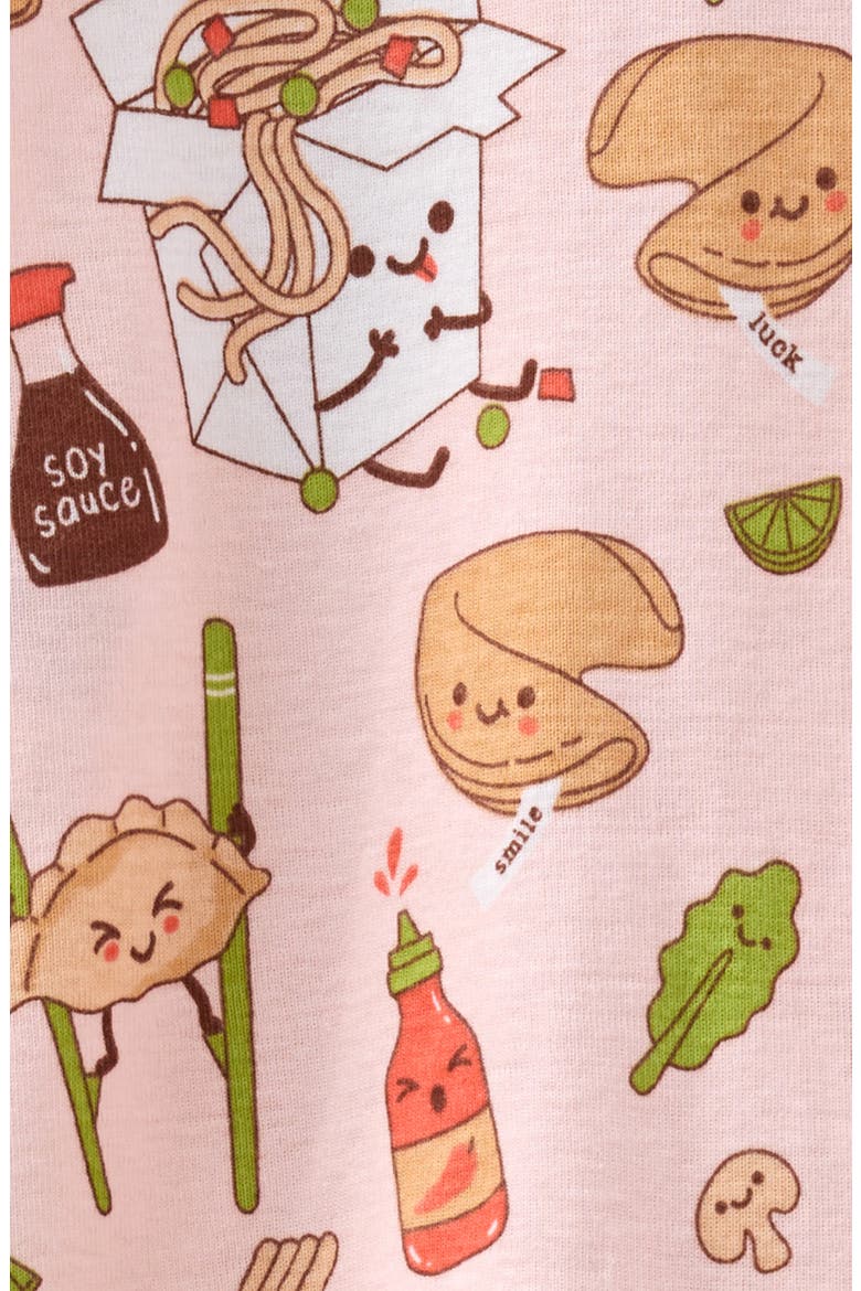 Cruz One-Piece Organic Cotton Footie Pajamas, Alternate, color, DIM SUM FUN