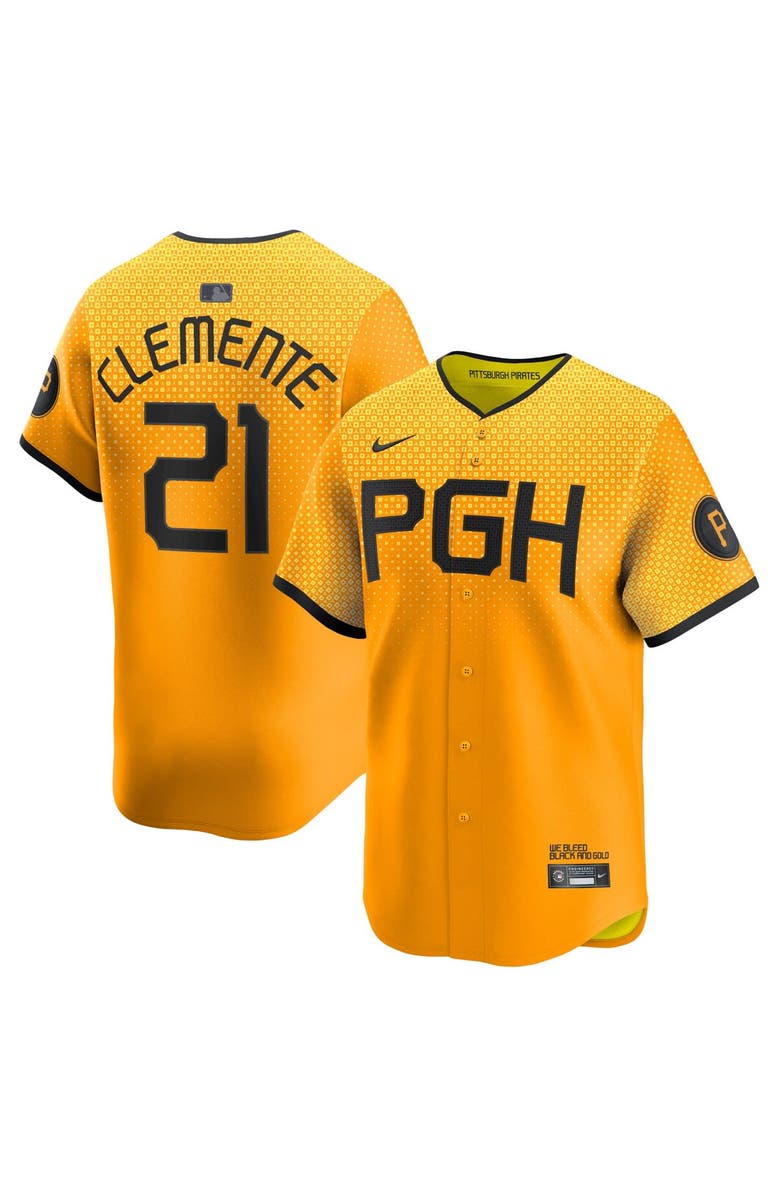Nike Men's Nike Roberto Clemente Gold Pittsburgh Pirates City Connect Limited Player Jersey, Main, color, Gold