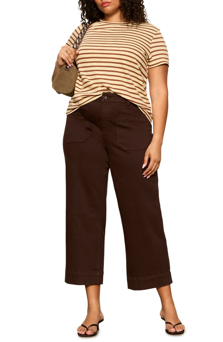 Sanctuary The Marine Crop Wide Leg Jeans, Alternate, color, Rich Soil Brown