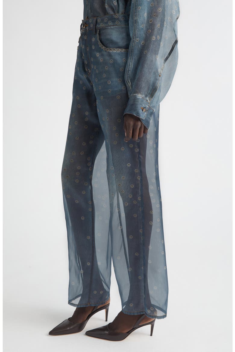 Bonnie Trompe l'Oeil Silk Organza Straight Leg Pants, Alternate, color, SILK