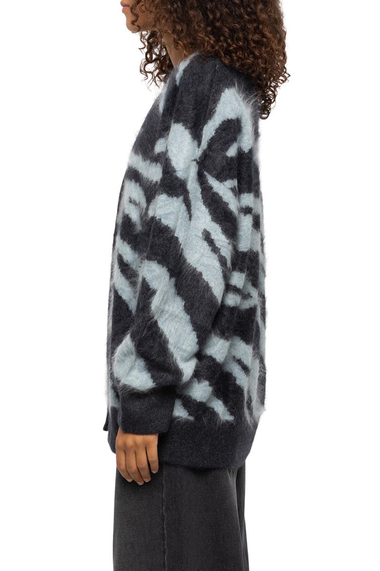 Arpa Zebra Cashmere Cardigan, Alternate, color, ANTHRACITE