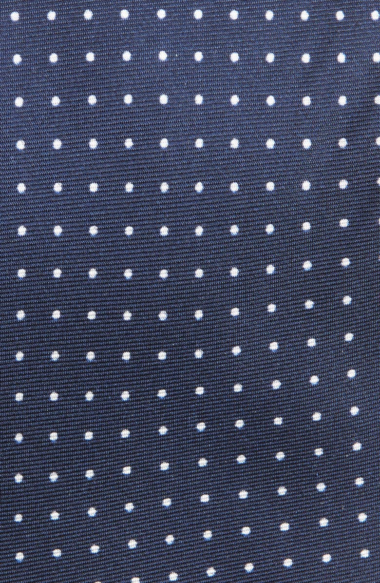 CLIFTON WILSON Polka Dot Silk Tie, Alternate, color, Navy