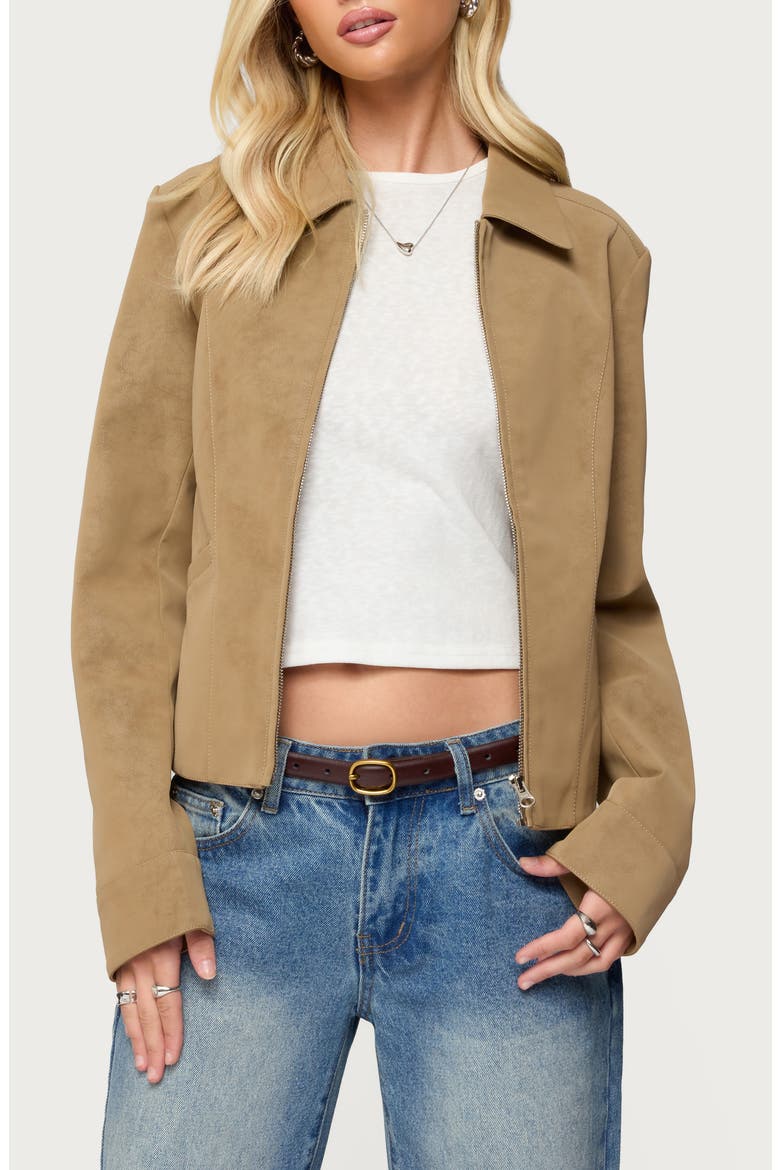 Cozette Faux Leather Jacket, Main, color, TAN