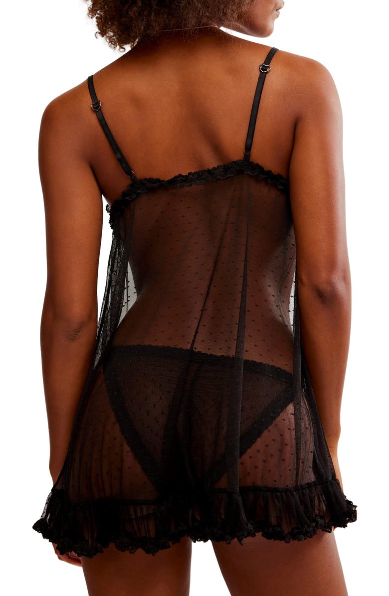 Free People Intimately FP Heart to Heart Babydoll Chemise, Alternate, color, Black