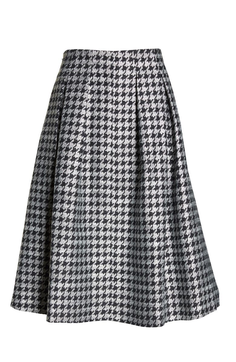Eliza J Houndstooth Pleated Skirt, Alternate, color, 