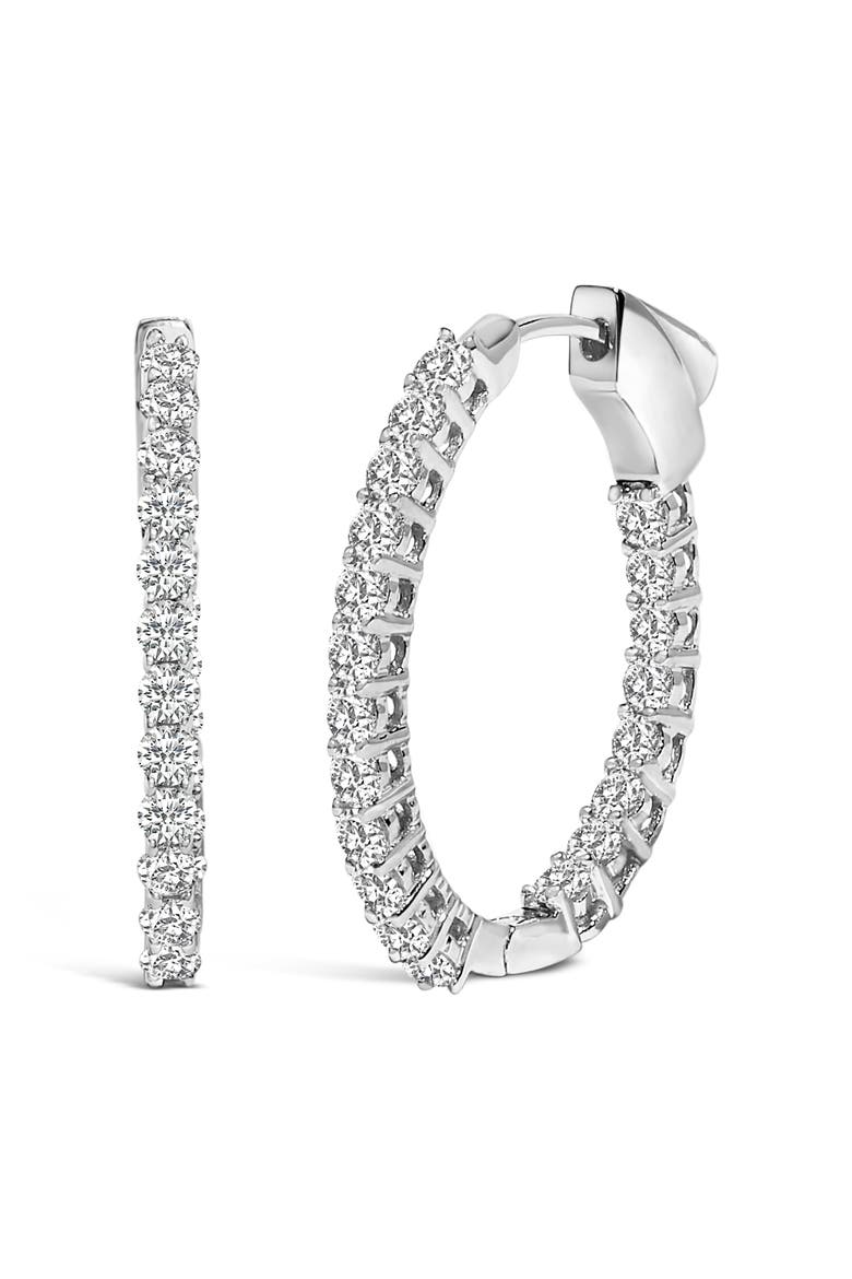 14K Gold 1.0 Cttw Oval Lab Grown Diamond Hoop Earrings, Alternate, color, White